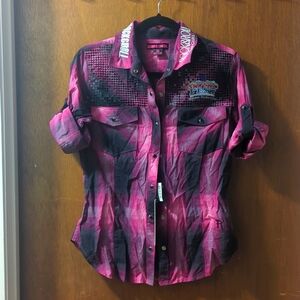 Rock & Roll Cowgirl Pearl Snap Shirt - Size M